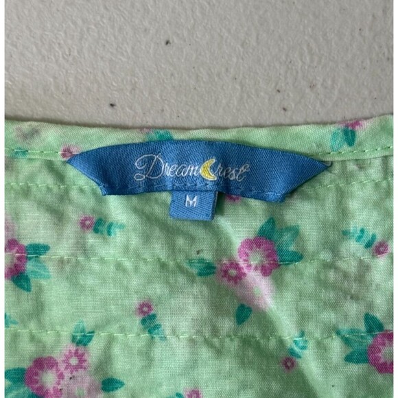 Dream Crest Women's Green Pearl Snap Robe House Coat Grannycore Cottagecore Sz M - Picture 5 of 6